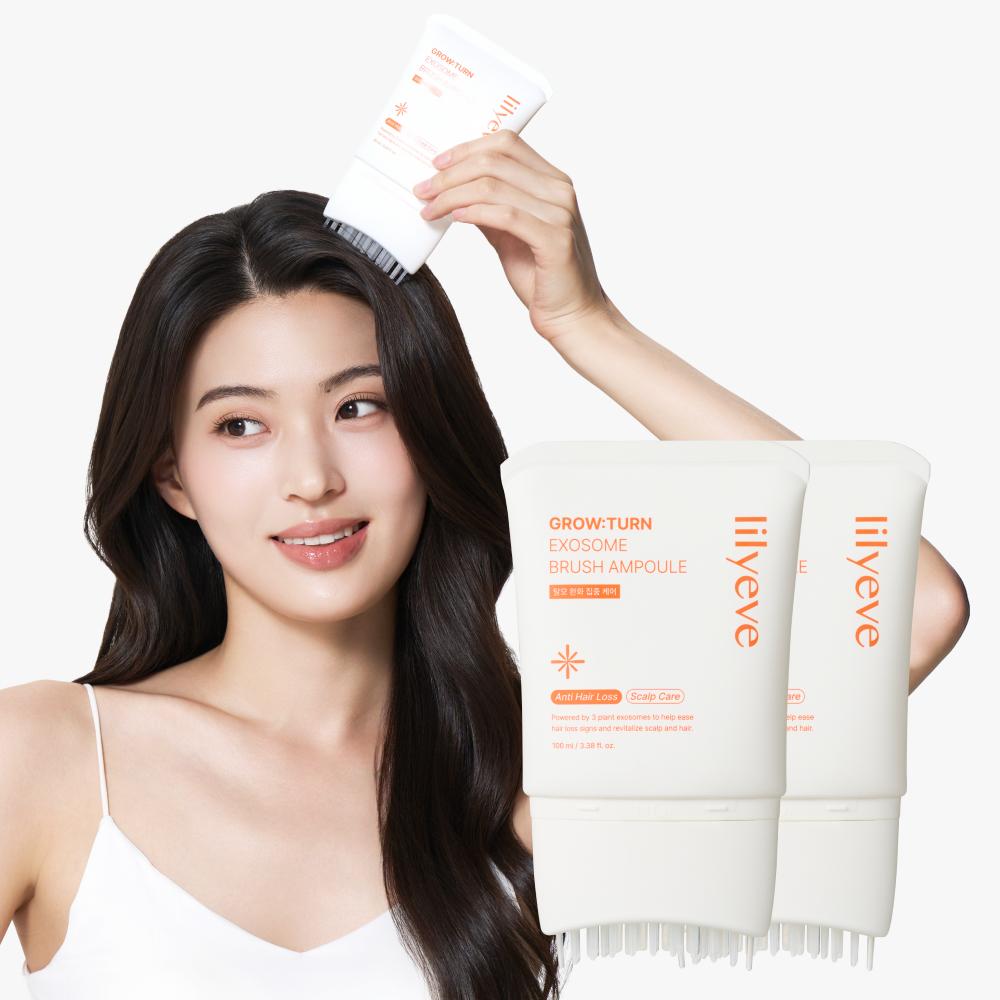LILYEEV GROWTOWN AD エクソソーム ブラシ 脱毛 アンプル 頭皮ケア 100ml, 2個