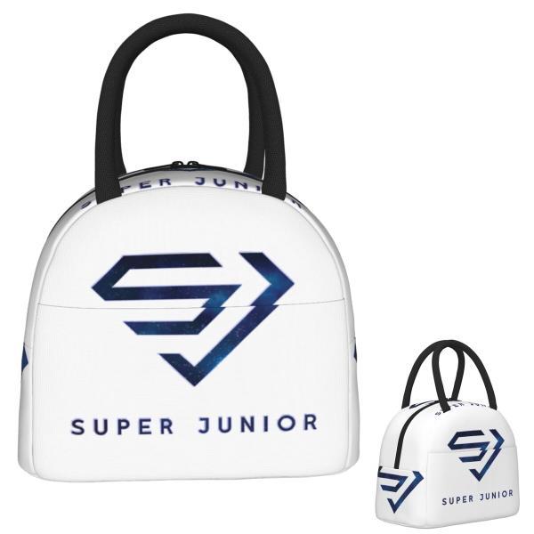 슈퍼 주니어 로고 여성용 절연 점심 가방 휴대용 식품 상자 열 도시락 토트