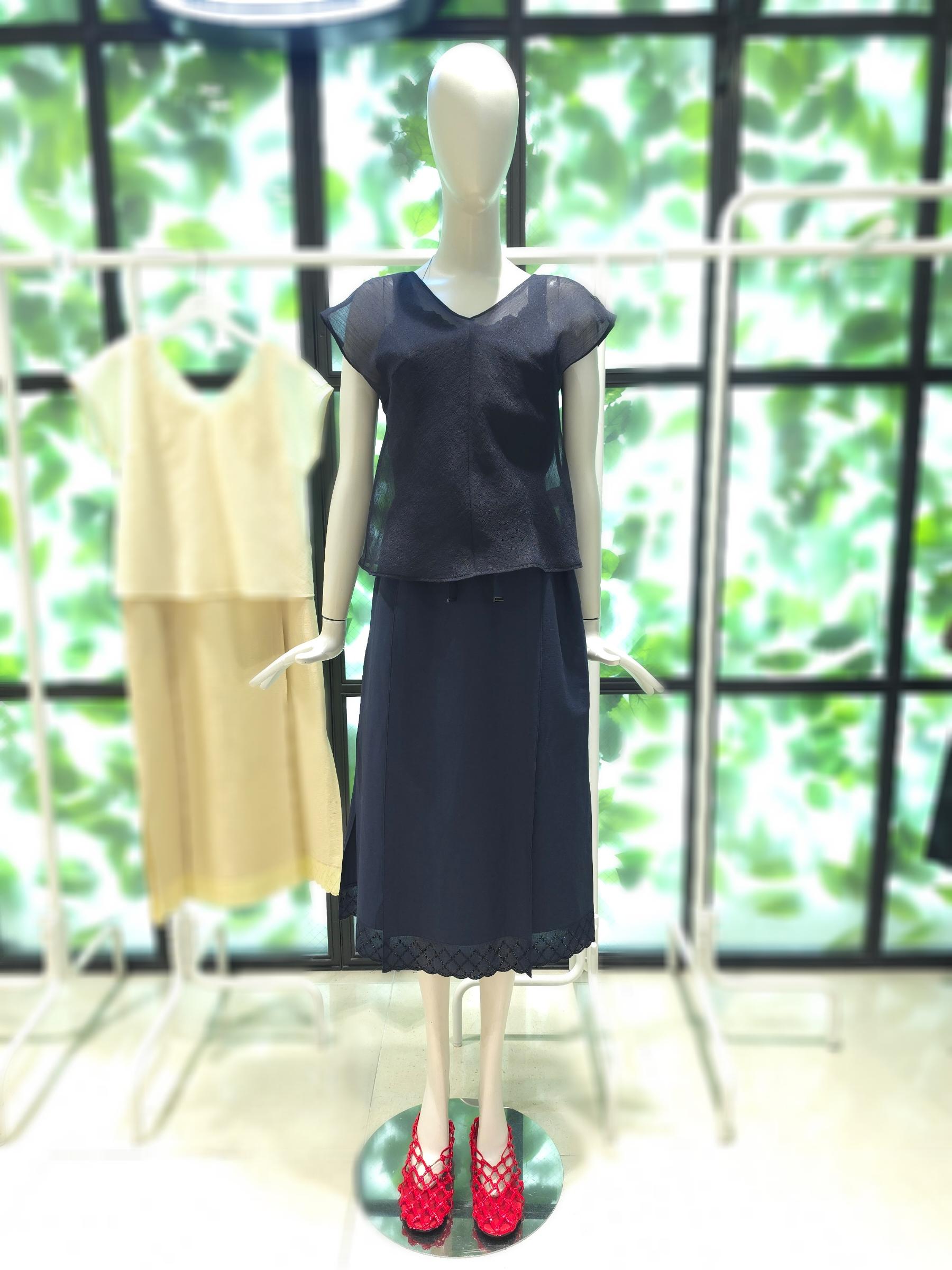 DEWL 26 SS 듀엘 シアーブラウスワンピースセット D262MSE051DN