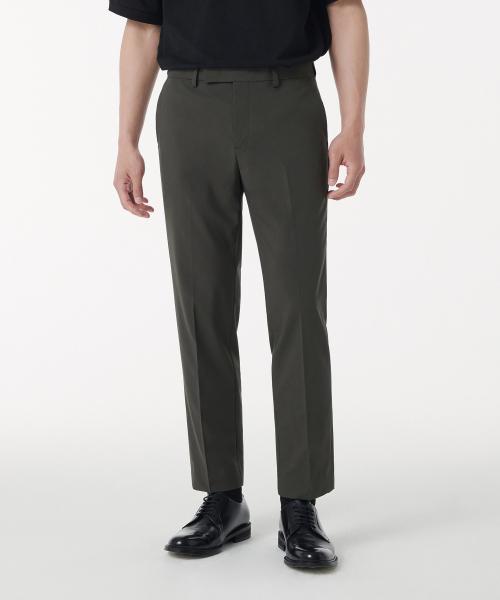 MUSINSA STANDARD musinsastandard MUSINSA COOLTANDARD TAPERED HIDDEN BANDING CROP SLACKS DUSTY KHAKI