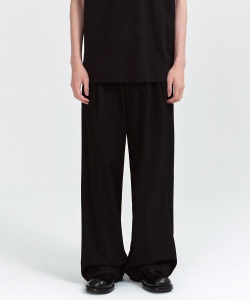 MUSINSA STANDARD MUSINSASTANDARD MUSINSA SUPER WIDE HIDDEN BANDING SLACKS BLACK MMJPL3Z03-BK