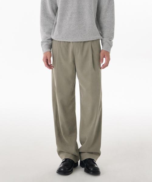 MUSINSA STANDARD MUSINSASTANDARD MUSINSA BRUSHED 1-TUCK WIDE BANDING PANTS KHAKI BEIGE KHAKI BEIGE MMDPCAZ13-KE