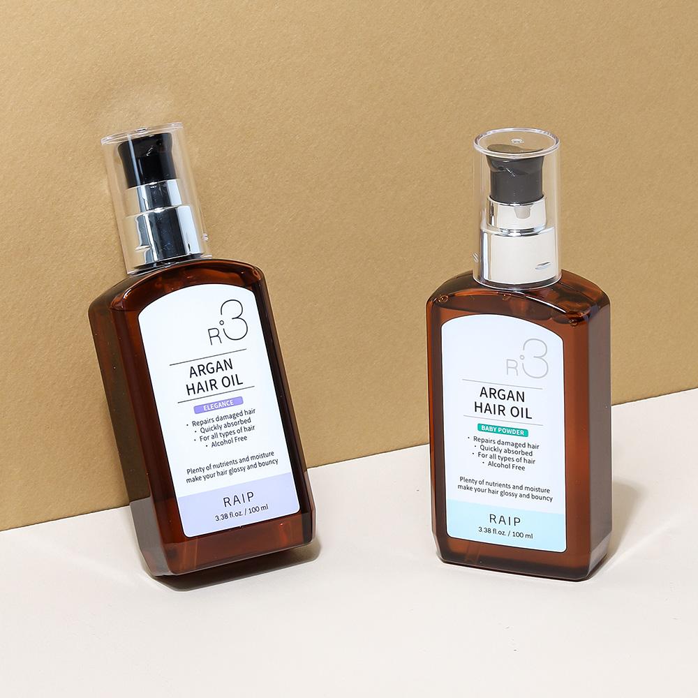 라입 R3 아르간 오일 헤어 에센스 100ml 1+1 베이비파우더 & 엘레강스