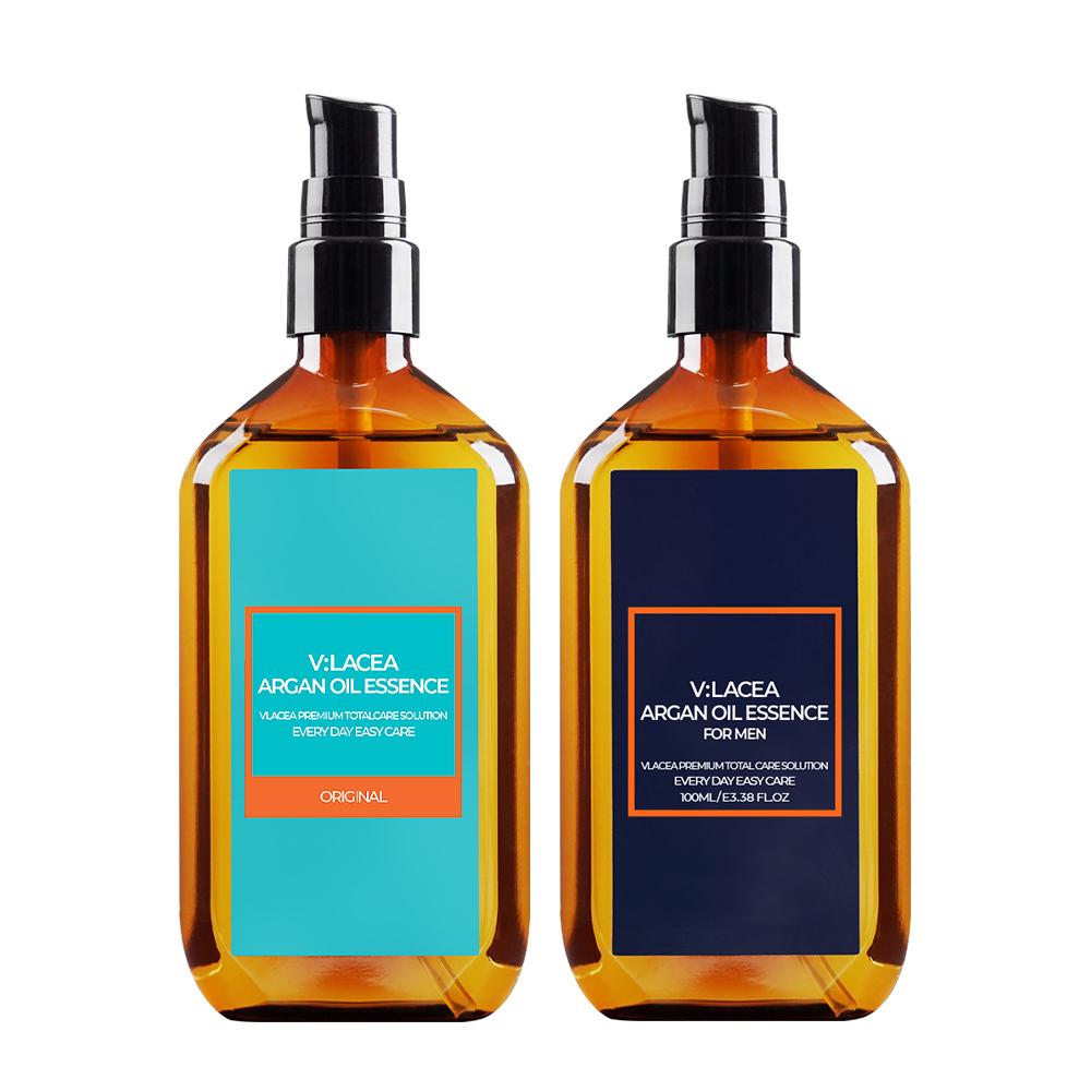 1+1 블라세아 아르간 오일 헤어 에센스 100ml 오리지널 & 남성 전용 (단백질 미용실 수분 곱슬 머리 컬크림 컬링 파마 케라틴 로션 볼륨)