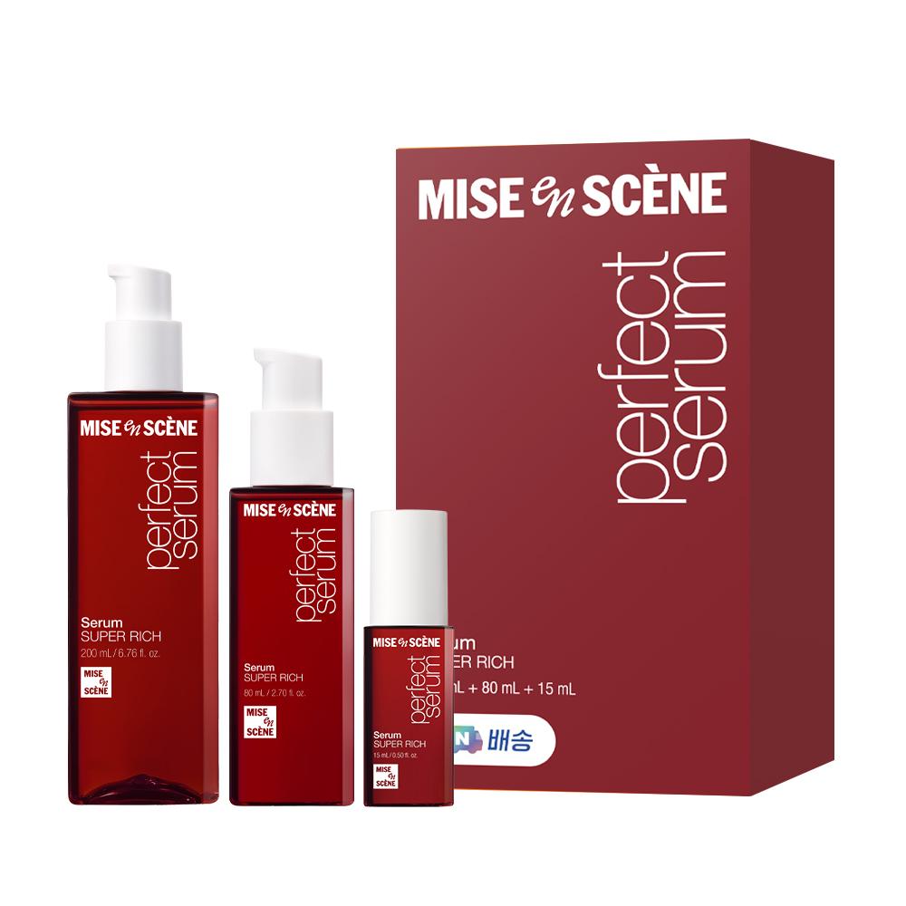 미쟝센 퍼펙트 슈퍼리치 대용량 헤어 에센스 세럼 200ml+80ml+15ml