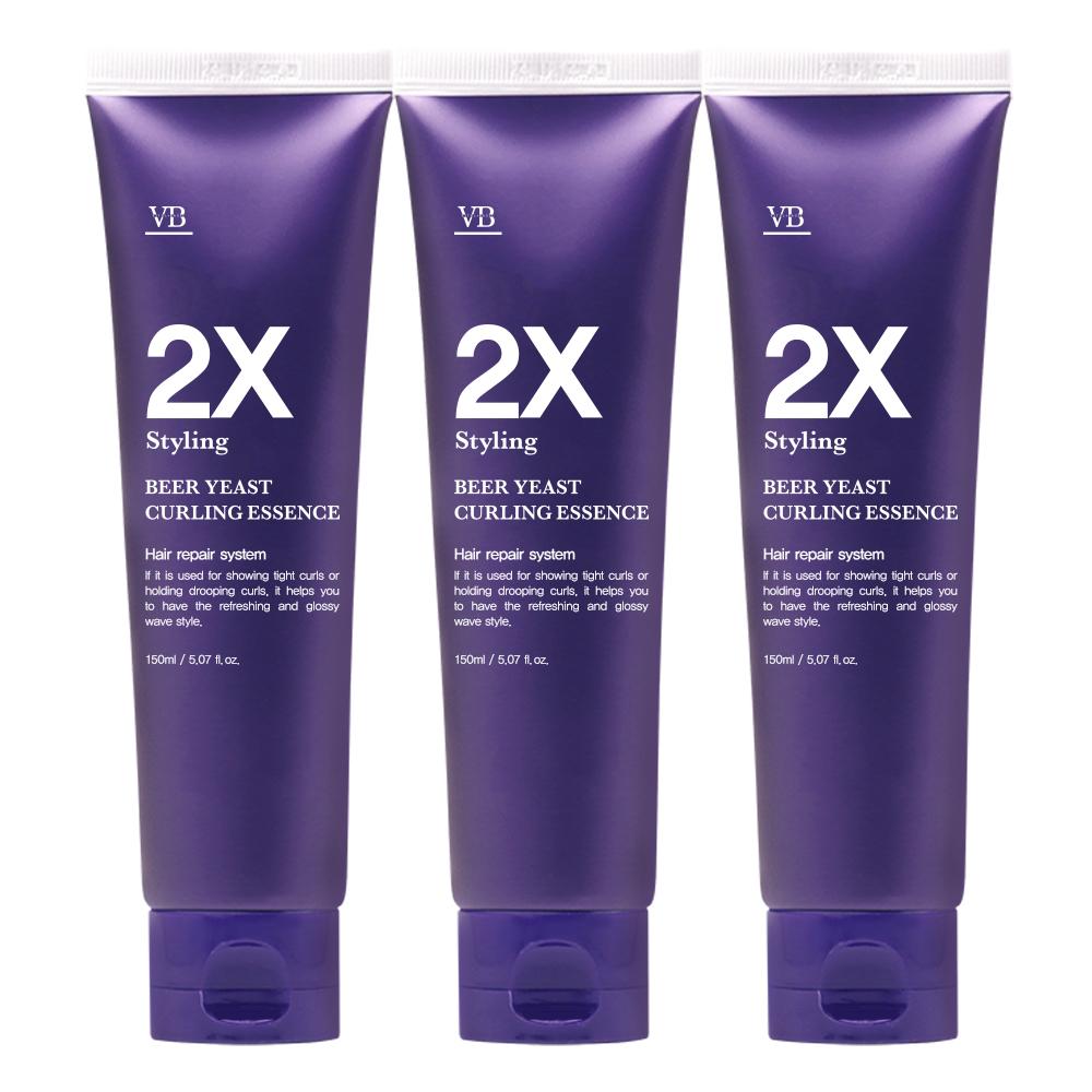 비바스 맥주효모 2X 컬링 에센스 모발 볼륨 헤어 컬 크림 150ml, 3개