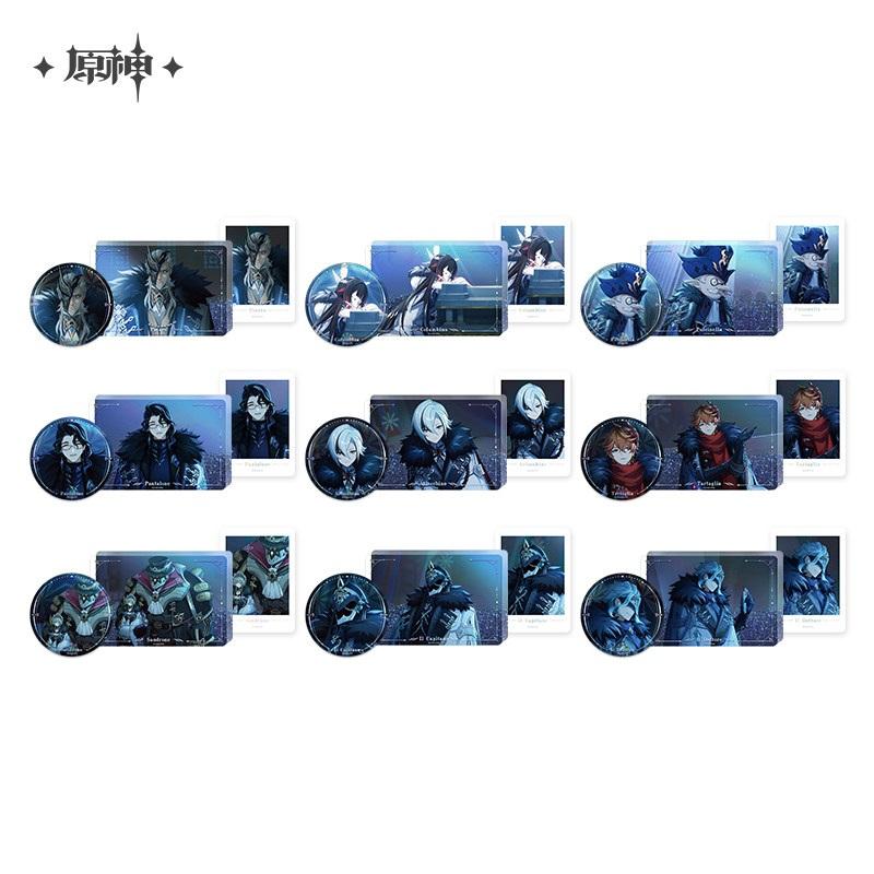 Genshin Impact グッズ 冬の夜バッジ アクリル クイックサンドグリッター イラスト ブロック